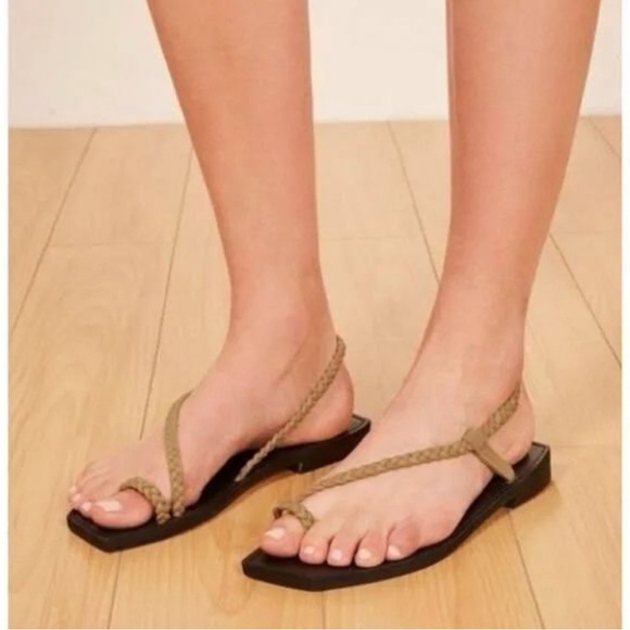 NWT Reformation Parme Marin X Reformation Braided Sandal, $178, size 7 - Picture 1 of 2